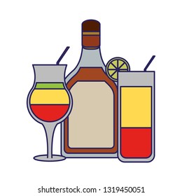 Bar alcohol drinks blue lines