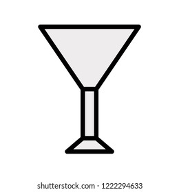 bar alcohol glass editable outline icon in flat design.