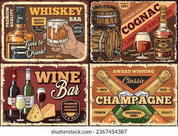 Bar alcohol set stickers colorful bottles champagne or wine and whiskey for design books and articles about alcohol vector illustration