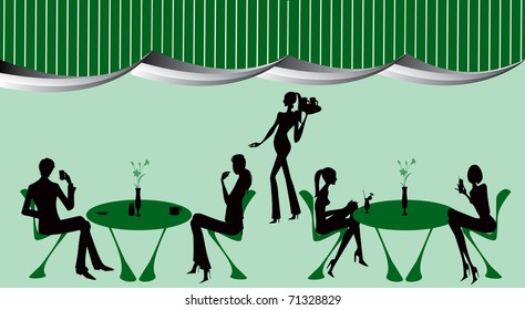 bar ambiente with table and chairs