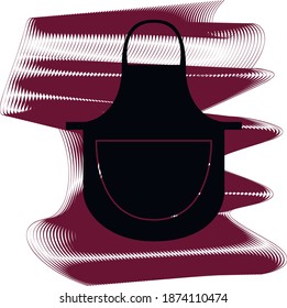 Bar apron icon of a set. Icon on vinous ripples isolated on white backgrond. Vecto