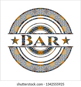 Bar arabic badge background. Arabesque decoration.