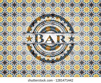 Bar arabic style emblem. Arabesque decoration.