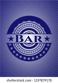 Bar badge with jean texture
