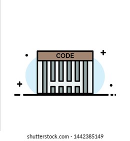 Bar, Barcode, Code, Shopping  Business Flat Line Filled Icon Vector Banner Template