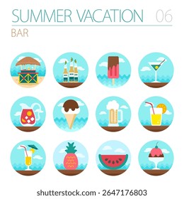 Bar beach vector icon. Summer time. Vacation, eps 10