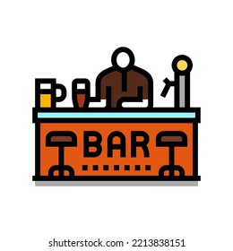 bar beer drink color icon vector. bar beer drink sign. isolated symbol illustration