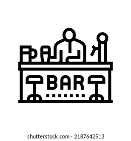 bar beer drink line icon vector. bar beer drink sign. isolated contour symbol black illustration