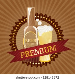 Bar & beer elements. On vintage background. Vector