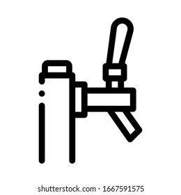 Bar Beer Faucet Icon Vector. Outline Bar Beer Faucet Sign. Isolated Contour Symbol Illustration