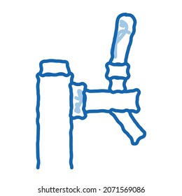 Bar Beer Faucet sketch icon vector. Hand drawn blue doodle line art Bar Beer Faucet sign. isolated symbol illustration