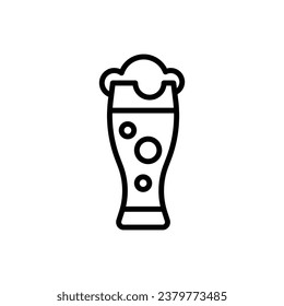 Bar Beer Glass Outline Icon Vector Illustration
