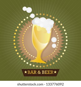Bar and beer icons ( labels and concepts). Vector Illustration