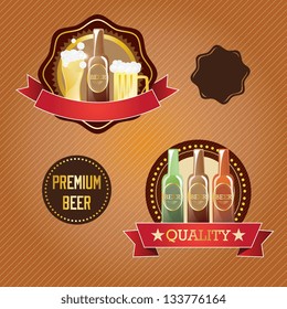 Bar and beer icons ( labels and concepts). Vector Illustration