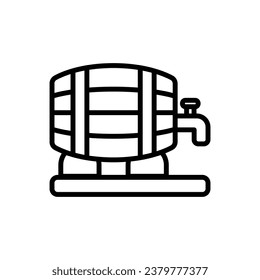 Bar Beer Keg Outline Icon Vector Illustration