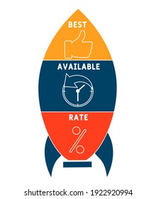 BAR - Best Available Rate  acronym. business concept background.  vector illustration concept with keywords and icons. lettering illustration with icons for web banner, flyer, landing page