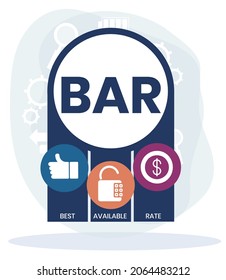 BAR - Best Available Rate, acronym business concept