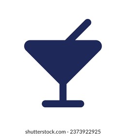 Bar black glyph ui icon. Drinking cocktail. Hotel. Public place. User interface design. Silhouette symbol on white space. Solid pictogram for web, mobile. Isolated vector illustration