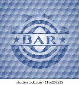 Bar blue polygonal badge.