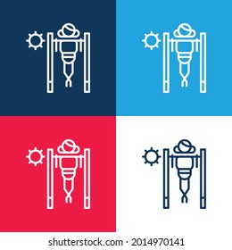 Bar blue and red four color minimal icon set