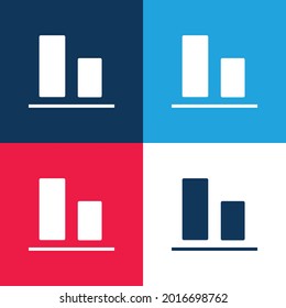 Bar blue and red four color minimal icon set