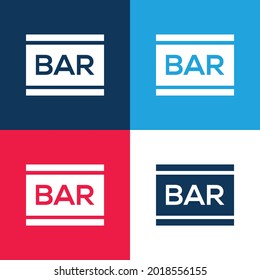 Bar blue and red four color minimal icon set