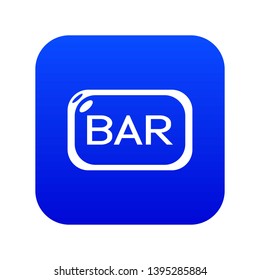 Bar board icon blue vector isolated on white background