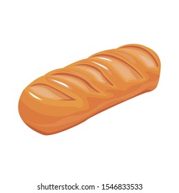 bar of bread icon over white background, vector illustration