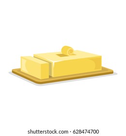 Bar butter and one slice the top  Flat vector illustration 