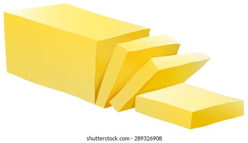 Bar of butter with some slices