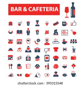 bar, cafe, cafeteria, pub icons
