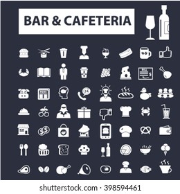 bar, cafe, cafeteria, pub icons
