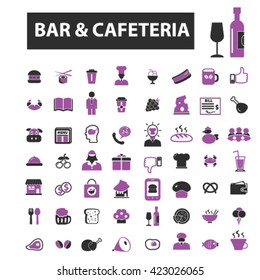 bar, cafe, cafeteria, pub icons

