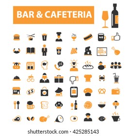 bar, cafe, cafeteria, pub icons
