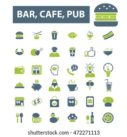 bar, cafe, cafeteria, pub icons