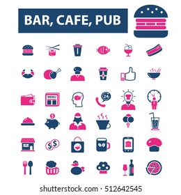 bar, cafe, cafeteria, pub icons