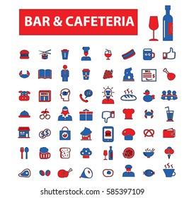 bar, cafe, cafeteria, pub icons
