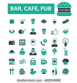 bar, cafe, cafeteria, pub icons