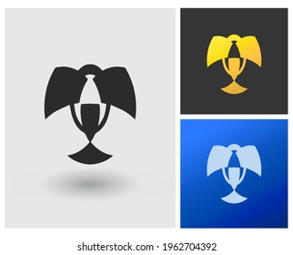 Bar cafe class with wings logo template