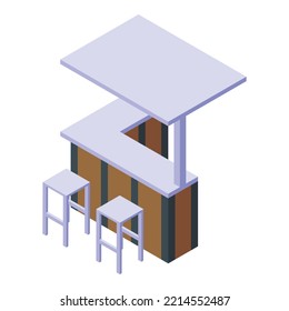 Bar Cafe Icon Isometric Vector. Street City. Restaurant Coffee