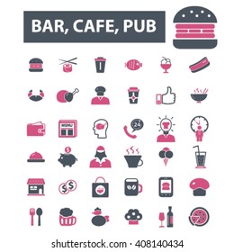 bar, café, iconos de pub
