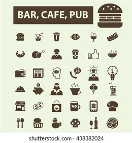 bar, cafe, pub icons