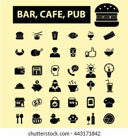 bar, cafe, pub icons