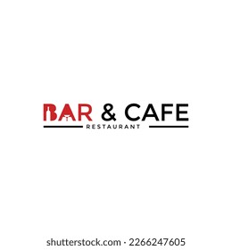 bar and cafe sign restaurant logo design template