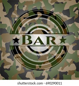 Bar camouflaged emblem