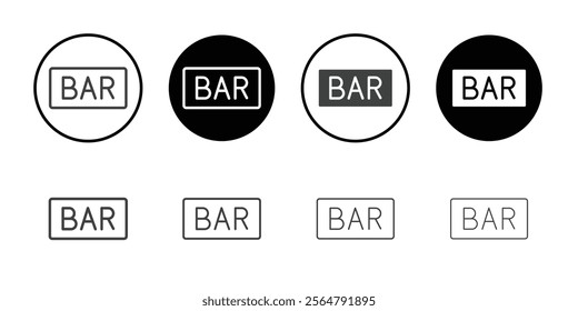 BAR casino icon simple vector symbol