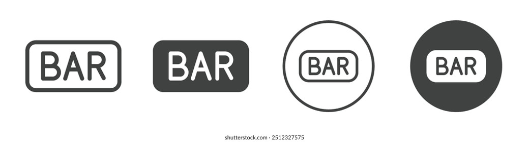 BAR ícone do casino Vetor logotipo contorno
