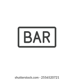 BAR casino icon Vector logo outline