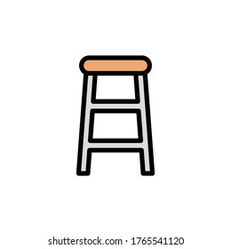 Bar chair colored icon. Simple color element illustration. Bar chair concept outline symbol design from Bar set. Can be used for web and mobile
