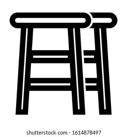 bar chair icon isolated sign symbol vector illustration - high quality black style vector icons
